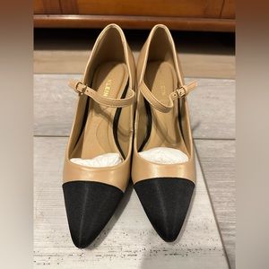 BNIB Anne Klein Bryant Mary Jane Pump Nude & Black 5.5